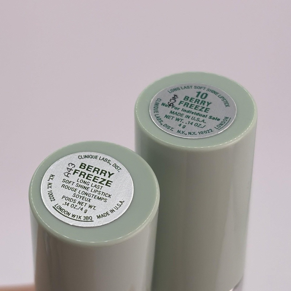New Clinique Long Last Soft Shine Lipstick Berry Freeze 10 Green Tube Lot Of 2
